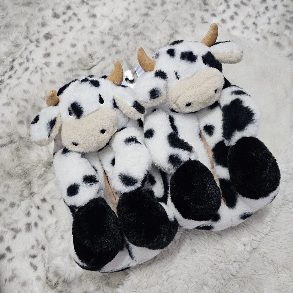 NWT Cow Animal Slippers by Rainbow Daze Women's Size 9/10